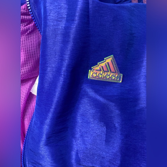 ADIDAS [L] SUNGLASS WOVEN WINDBREAKER/JACKET BLUE JD7133 - Picture 9 of 9